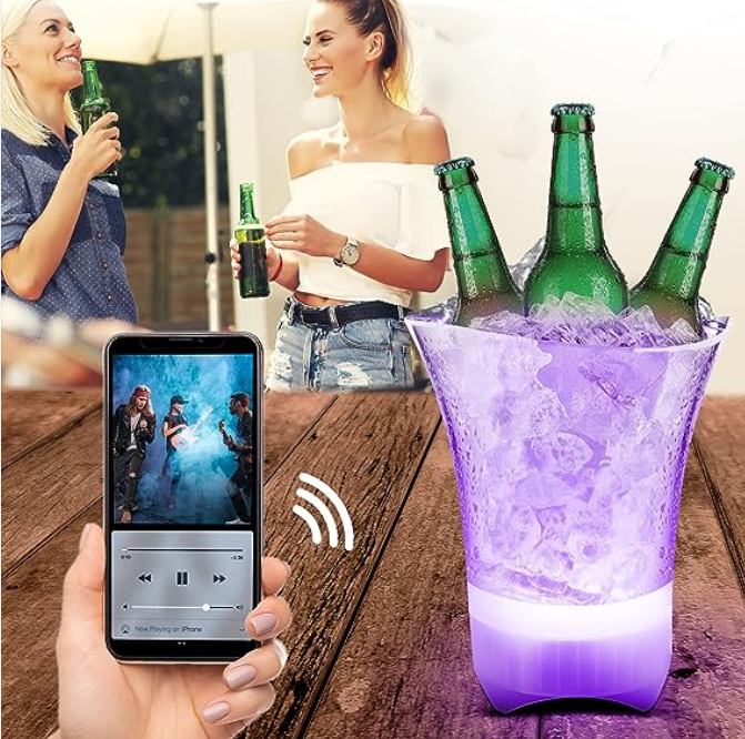 Hielera con Luz LED y Parlante 3 en 1