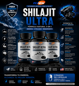 3 Frascos de Cápsulas de Shilajit 100 Puro del Himalaya 92 Minerales 30 Cápsulas en cada una